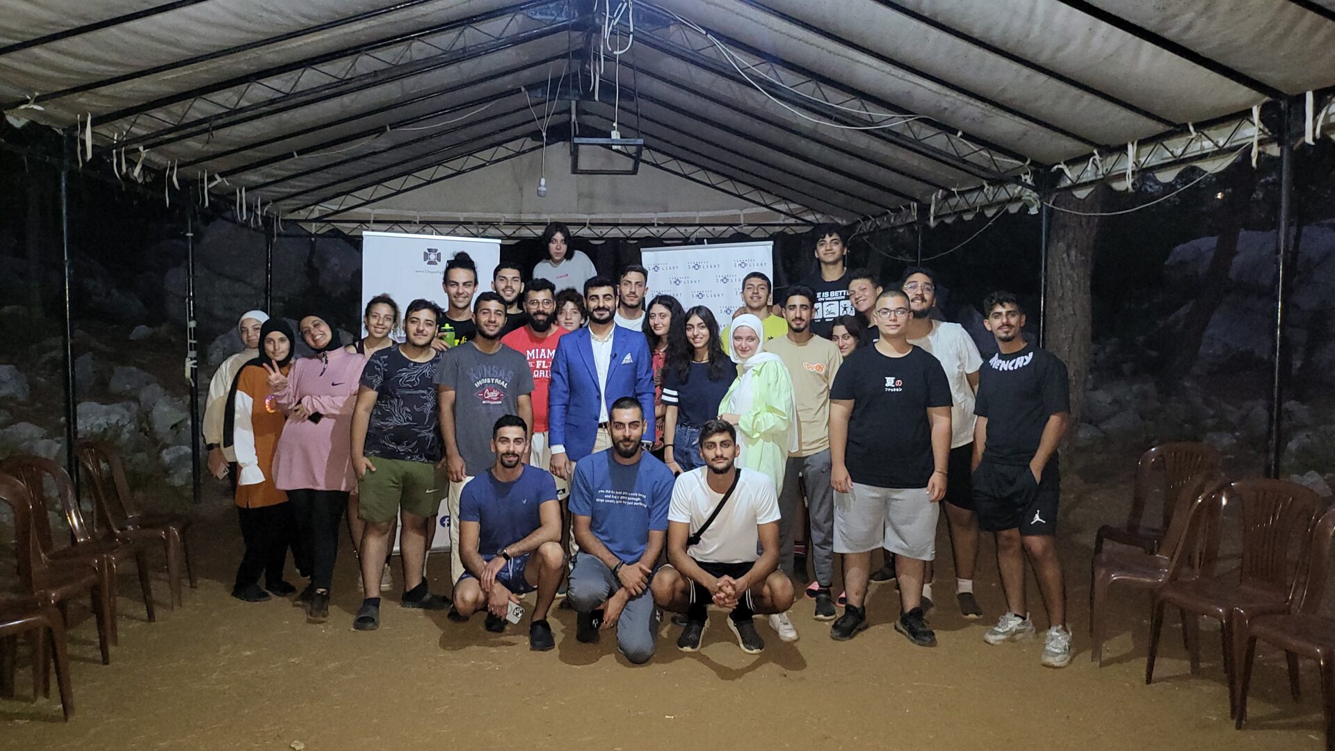 Group Photo after motivational talk with Anthony Abi Zeid with volunteers from Lebanese Spot Light